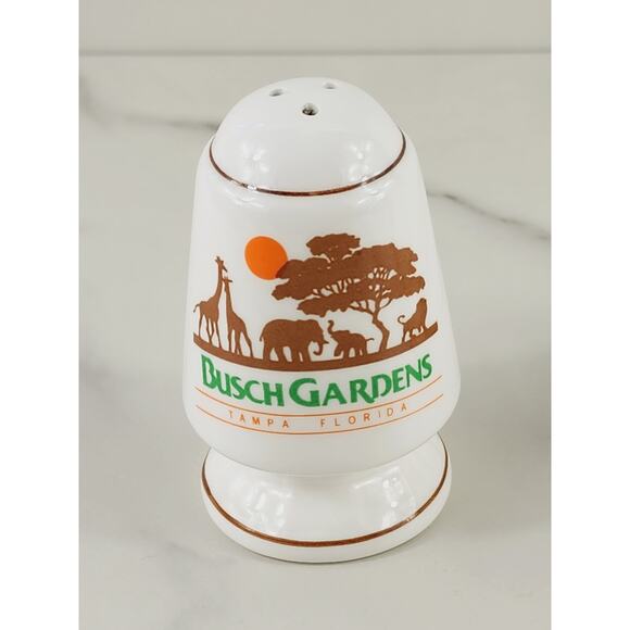 Busch Gardens Salt & Pepper Shakers Tampa Florida 3 1/4" Porcelain Souvenir 80's - Picture 2 of 12